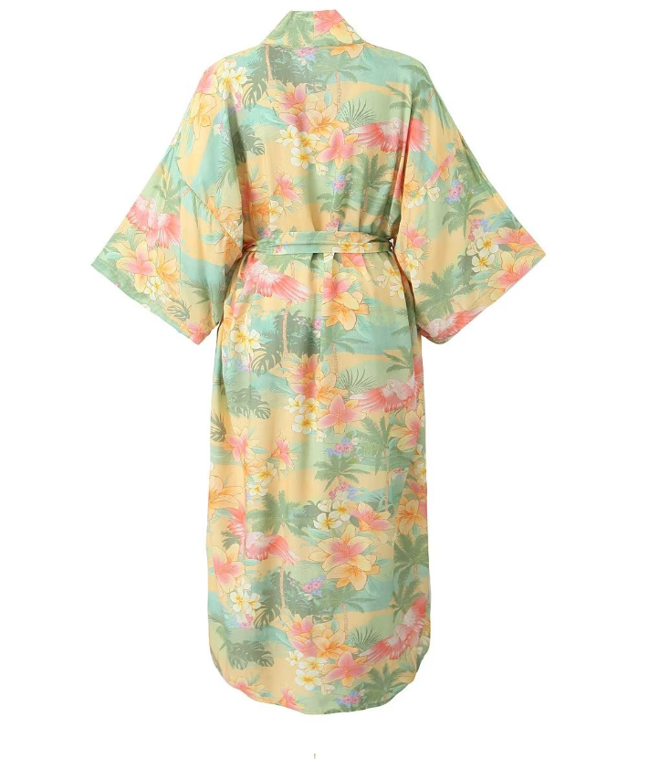Palm Beach Boho Floral Print Maxi Robe