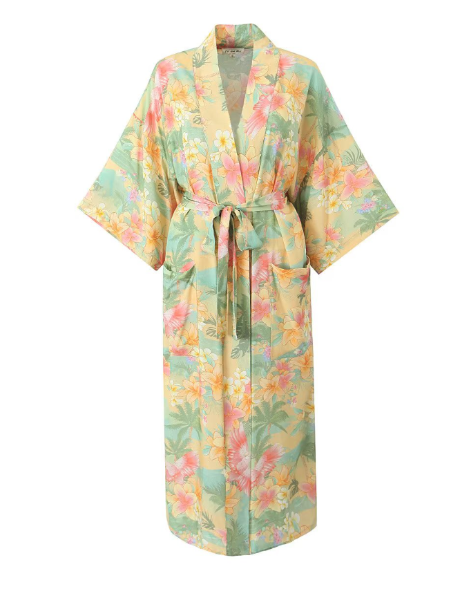 Palm Beach Boho Floral Print Maxi Robe