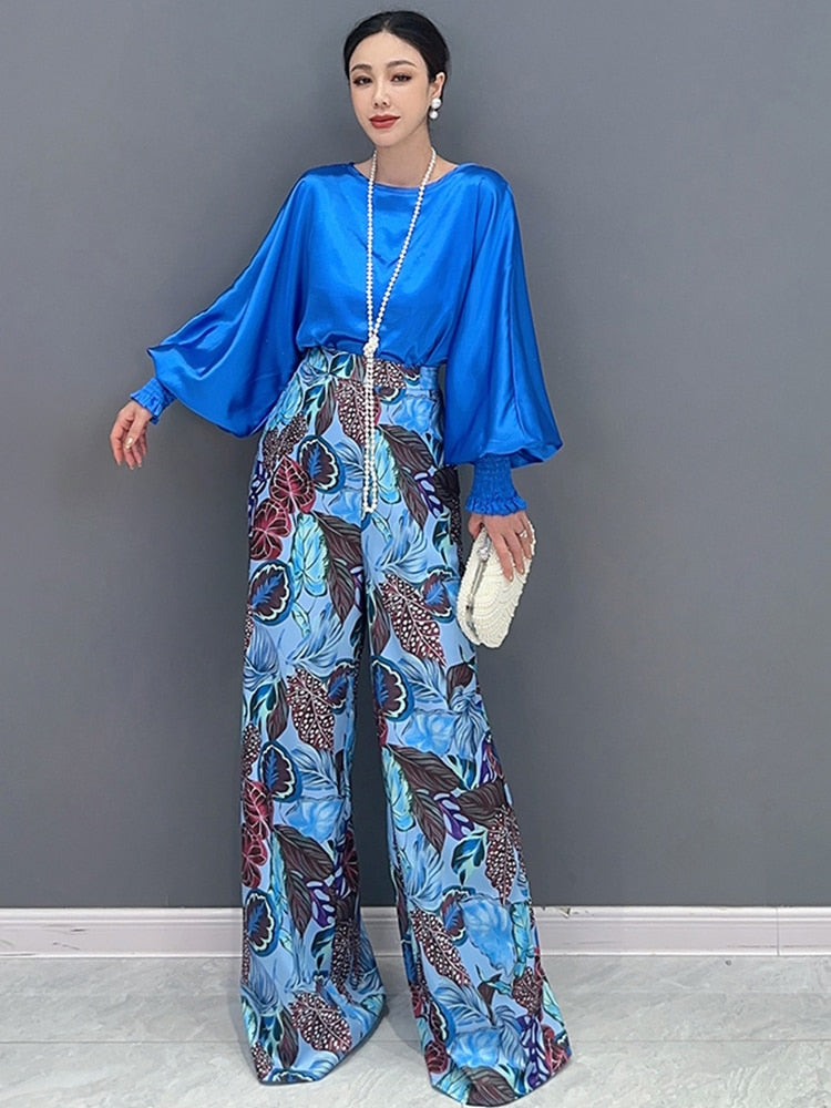 Classy Blue Elegant Chic 2-Piece Set