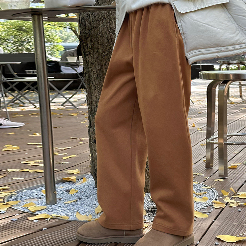 High-waisted casual fleece sweatpants